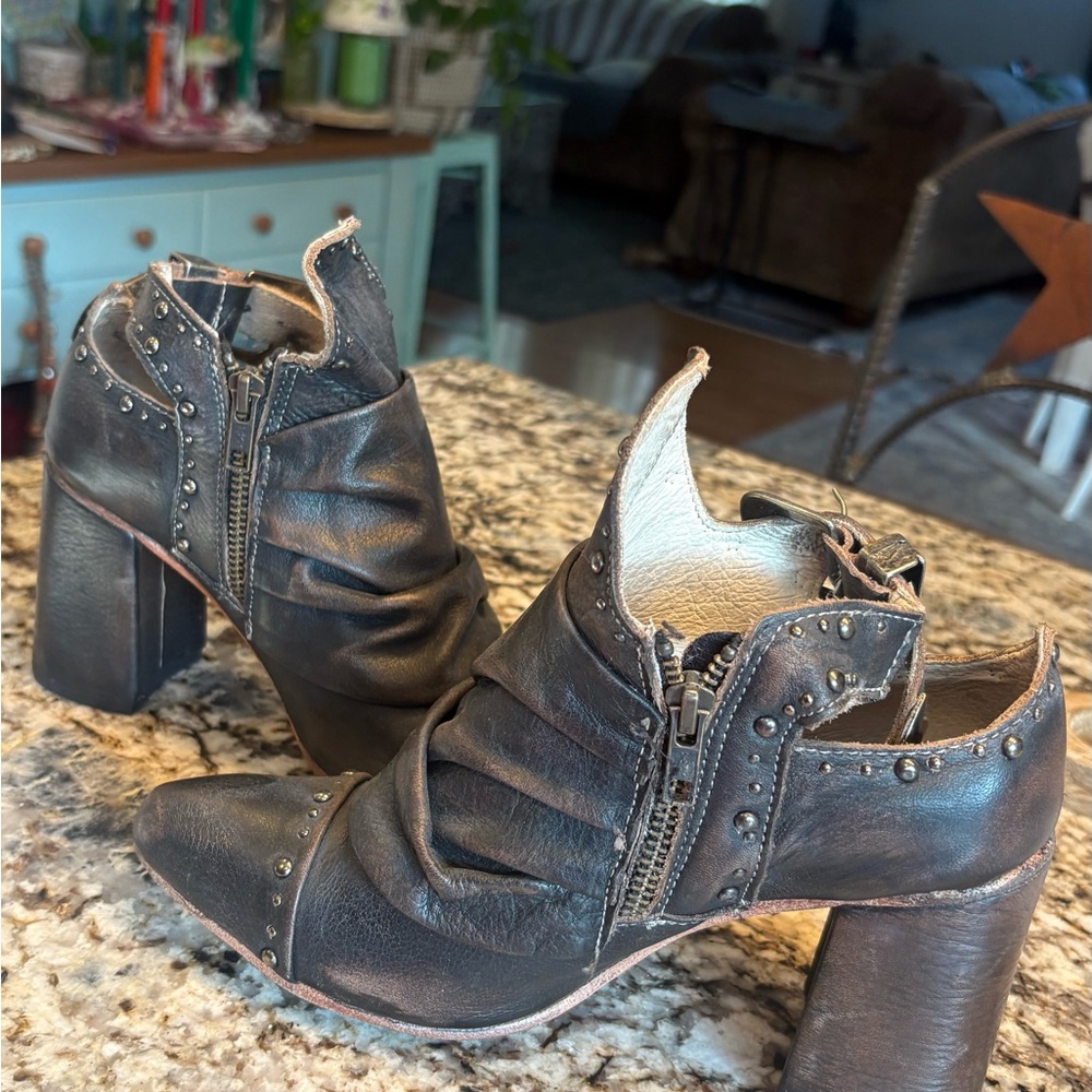 Freebird Jericho Black Studded Ankle Boots